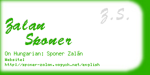 zalan sponer business card